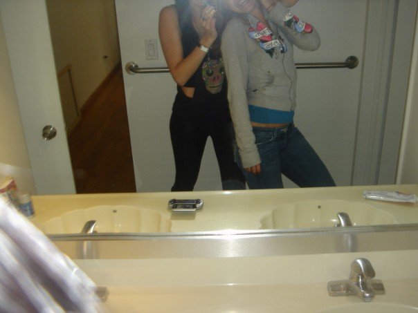When was it ever cool to take a bathroom photo? Oh the poor decisions of a 21 year old
